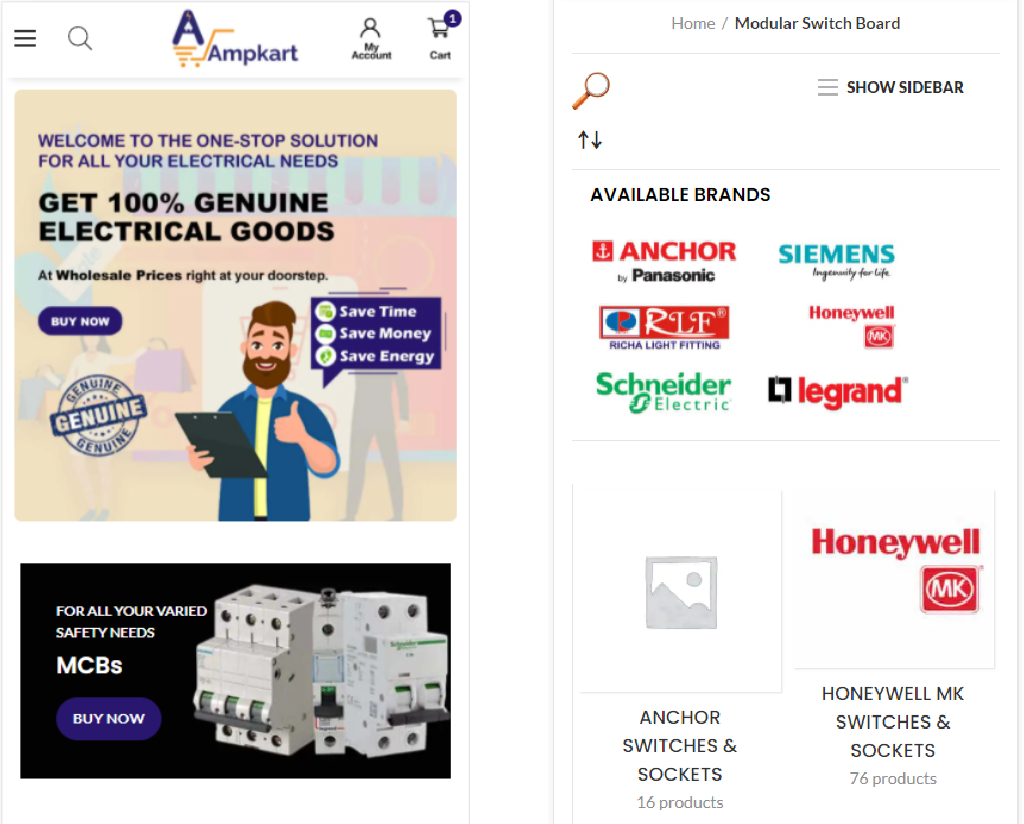 AMPKART MOBILE APP screenshot